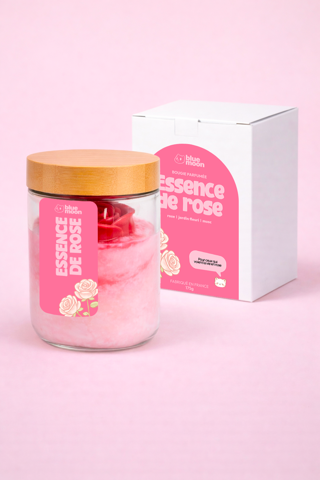 Bougie parfumée - Essence de rose