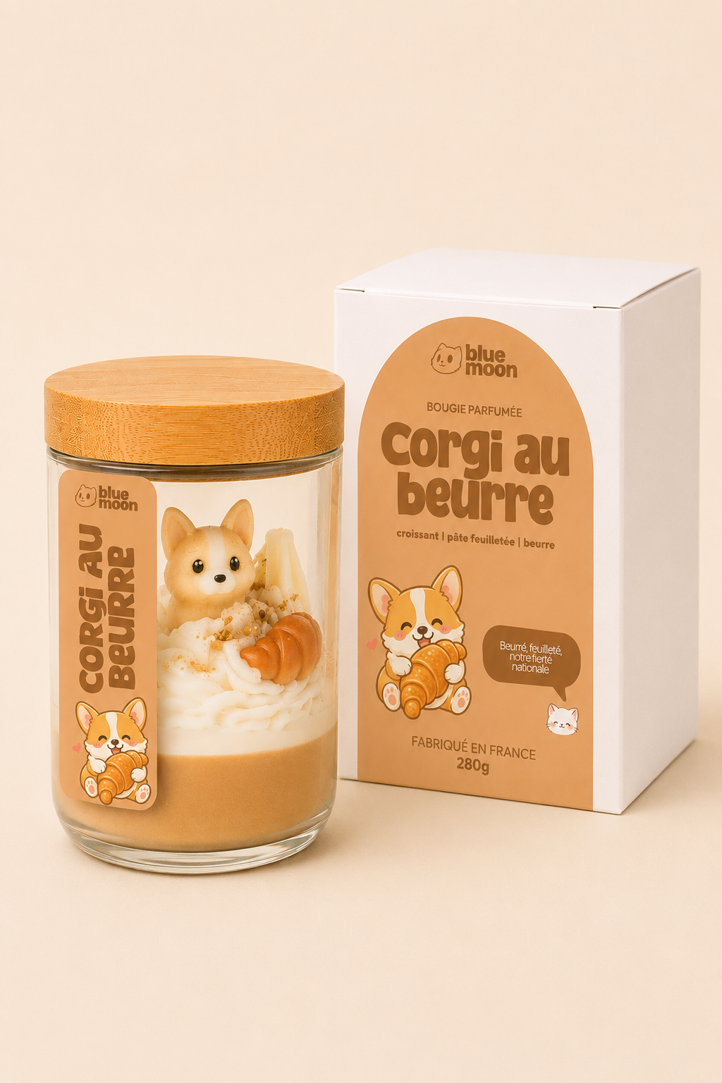 Bougie parfumée - Corgi au beurre